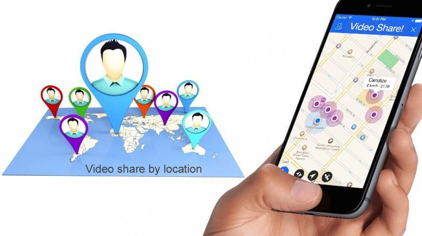 Video share by location! Upload videos and music and expose your video clips worldwide.